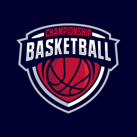 Basketball badge logoのイラスト素材