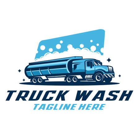 Truck wash logo design templateのイラスト素材