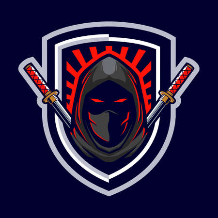 Ninja assassin mascot logoのイラスト素材