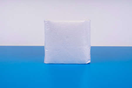 White Square Bar Napkin Isolated on White Background.の写真素材