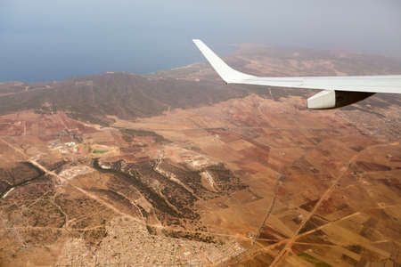 view from the airplane window, cloud wing, dimensionsの写真素材