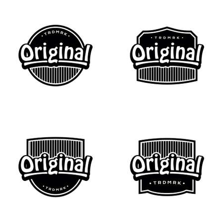 Vintage Guaranteed & Original Badges Label. Sticker and Stamp Template Vectorのイラスト素材