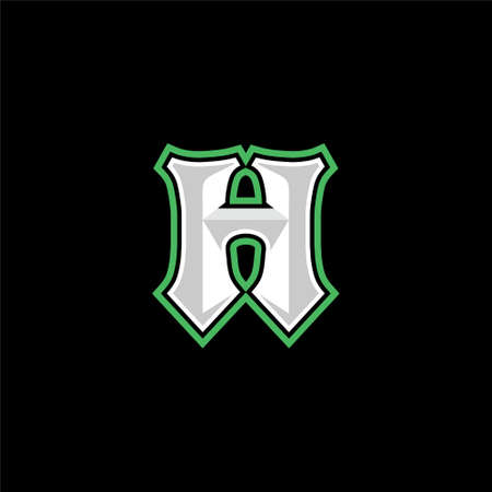 initial H mascot logo vectorのイラスト素材