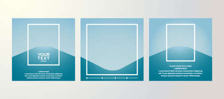 Set of Social media post design template with a cool design element and trendy gradient colors...