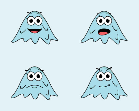 set of character face vectorのイラスト素材