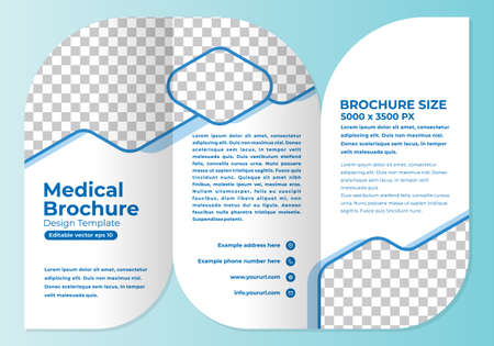 Medical brochure design template editable vectorのイラスト素材