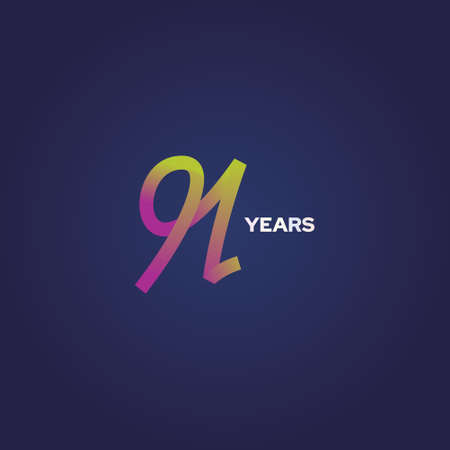 91 years of anniversary celebration logo design