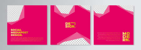 set of social media post design templateのイラスト素材