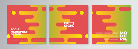 set of social media post design templateのイラスト素材