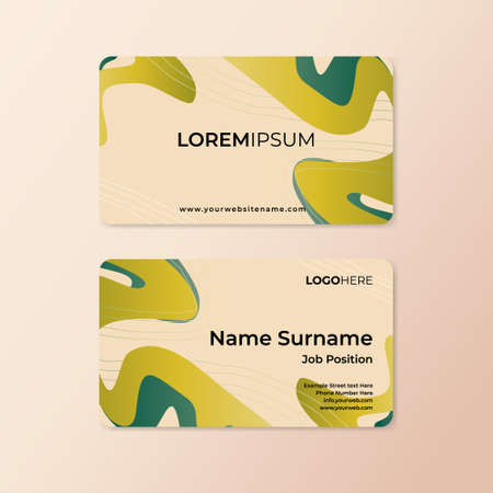 Modern abstract business card design template with rounded corner in vectorのイラスト素材