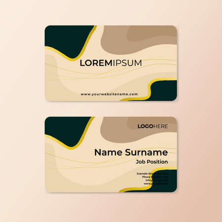 Modern abstract business card design template with rounded corner in vectorのイラスト素材