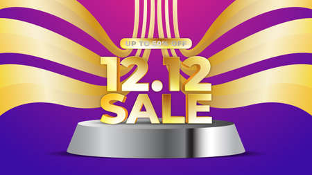 12.12 sales promotion banner design template vectorのイラスト素材