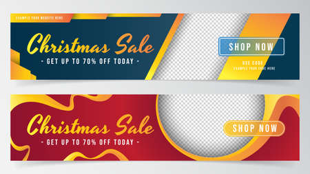 Christmas sale ads banner design templateのイラスト素材