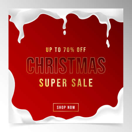 Christmas sale social media post design templateのイラスト素材