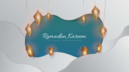 Modern islamic background design suitable for giftcard, banner, postcard, brochureのイラスト素材