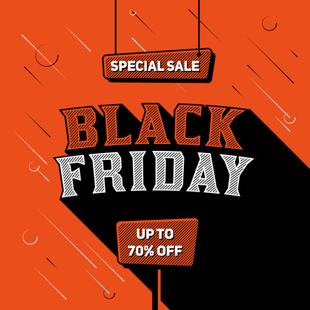 Black Friday sale banner design. Black friday background. Vector illustration.のイラスト素材