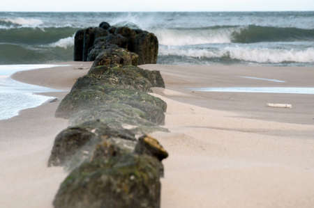 baltic, sea, sky, beach, sand, water, wave, nature, ChaÅupy, polandの写真素材