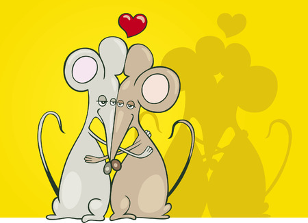 mice in loveのイラスト素材