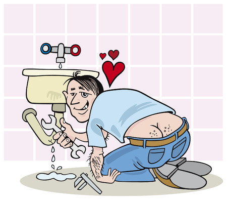 plumber in loveのイラスト素材