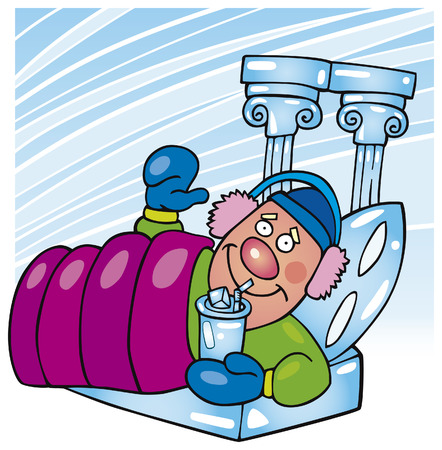 Walrus Man on ice bedのイラスト素材