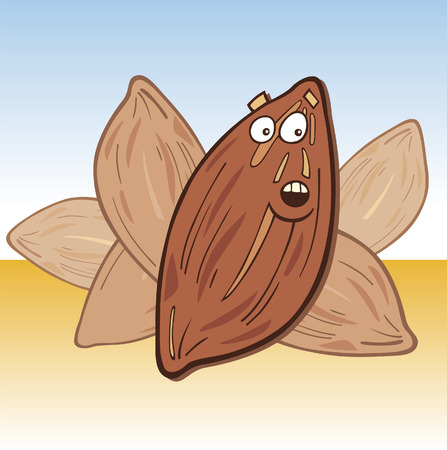 funny surprised almondのイラスト素材