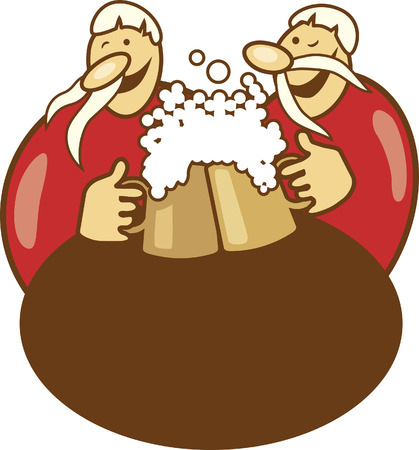 pub logo with guys drinking beerのイラスト素材