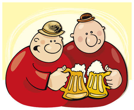 guys drinking beerのイラスト素材