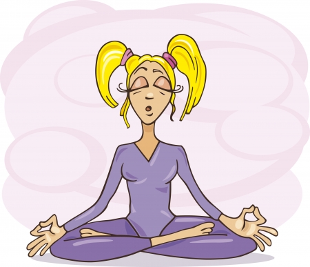 woman meditatingのイラスト素材