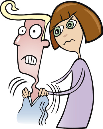 woman doing massage to her manのイラスト素材