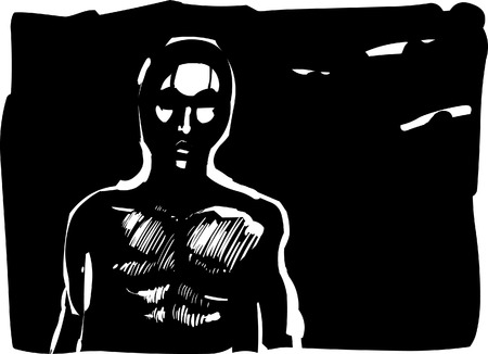 man contour in shadowのイラスト素材