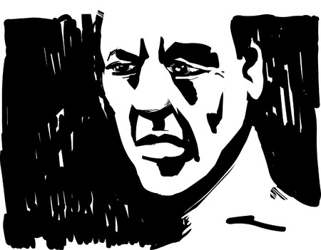 Man Face in Shadowのイラスト素材