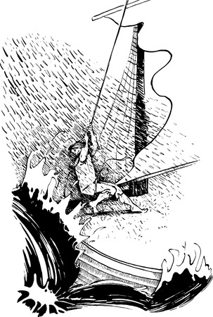 sailor in the stormのイラスト素材