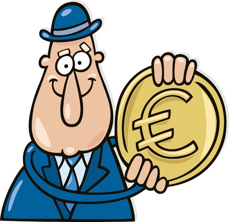 man with euro coinのイラスト素材