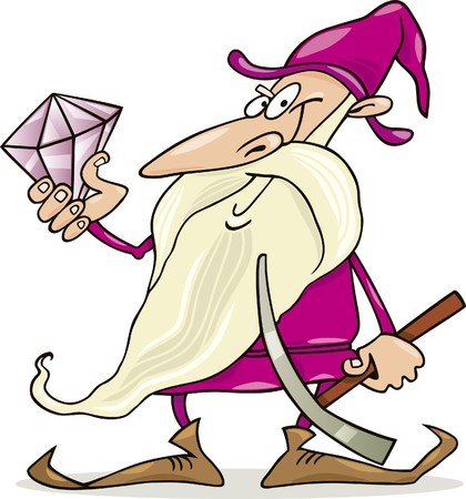 dwarf with diamondのイラスト素材