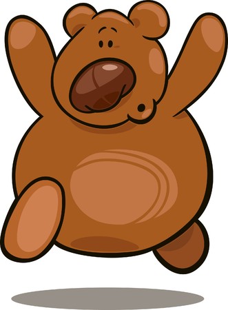 running teddy bearのイラスト素材