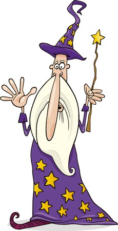 wizard with magic wandのイラスト素材