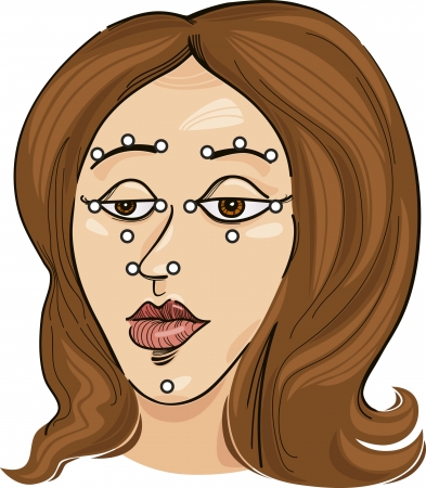 acupressure points on faceのイラスト素材