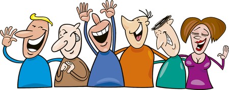 group of cheerful peopleのイラスト素材