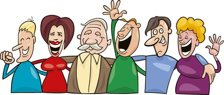 group of smiling peopleのイラスト素材