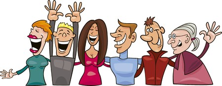 group of funny peopleのイラスト素材