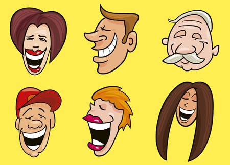 set of smiling facesのイラスト素材