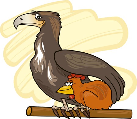 eagle and chickenのイラスト素材