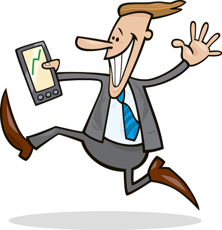 businessman happy of share risesのイラスト素材