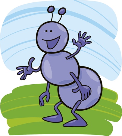 cartoon illustration of funny antのイラスト素材