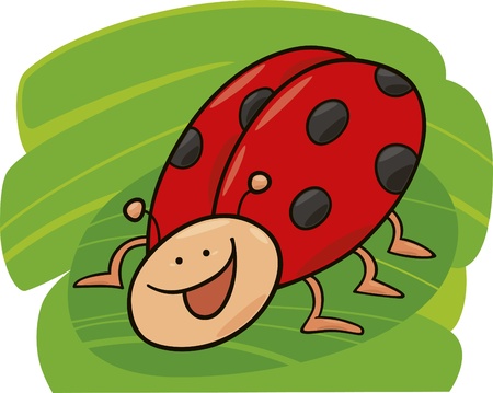 cartoon illustration of funny ladybugのイラスト素材