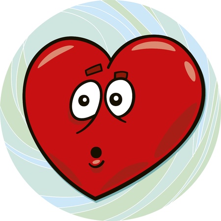 cartoon illustration of startled heartのイラスト素材