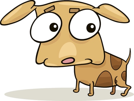 cartoon illustration of cute little dogのイラスト素材
