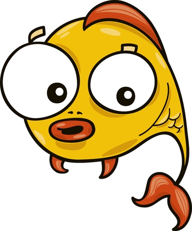 cartoon illustration of cute little fishのイラスト素材