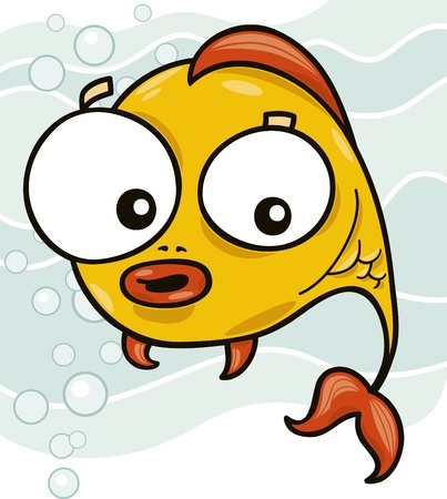 cartoon illustration of cute little fishのイラスト素材