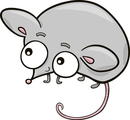 cartoon illustration of cute little mouseのイラスト素材